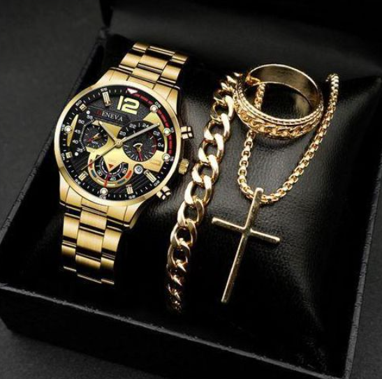 Men’s Gold-Tone 4-Piece Classic Watch Set