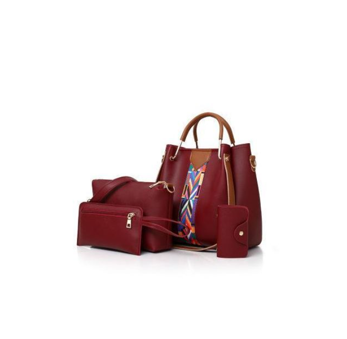 4 In 1 Women Bags Ladies Bags Handbags-RED
